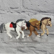 Safari Ltd Pony Horse Figure Lot Of 3 Lifelike Animals Running Galloping 