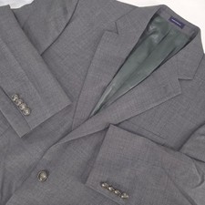 Stafford Mens 42R 100 Wool Gray Crosshatch Sport Coat Blazer Jacket Corpcore