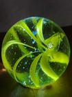 Vintage .98 Peltier Vitro Foreign 8 Vein Yellow Caged Cat's Eye Shooter Marble? — photo 4
