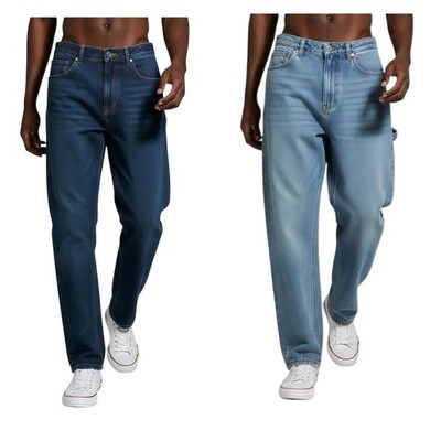 Ecko Unltd Herren Loose Fit Jeans Baggy Denim Baumwolle Skater Streetwear W30-W40