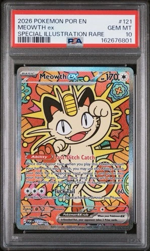 Pokemon Perfect Order Meowth ex 121/088 Special Illustration Rare PSA 10