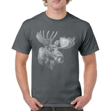 Majestic Moose Portrait T-shirt Wildlife Nature Northwoods Animal Men's Tee