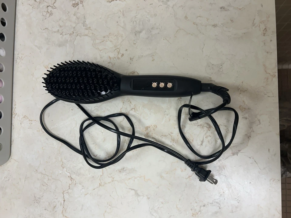 Cepillo de alisado de cabello de cerámica con guante Foto 2 de 4