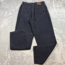 Vintage Lee Riveted Corduroy Pants Womens 12 Med Black Mom Jeans 90s High Waist