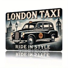 Blechschild London Taxi Nostalgie Retro Vintage Metallschild 30x20cm TEL2335