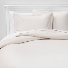 King Solid Velvet Duvet  Sham Set Cream - Threshold