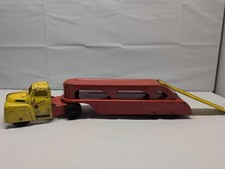 Wyandotte Trucking Pressed Steel Auto Transport Car-a-van Carrier W/ Ramp VTG 40