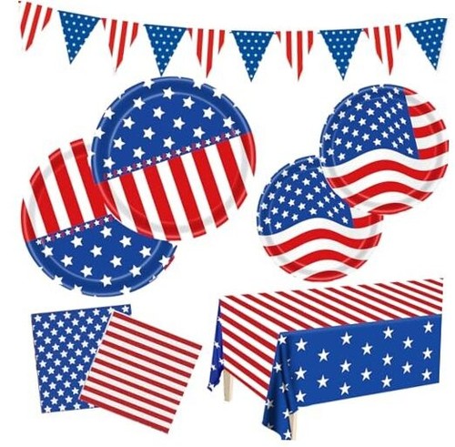 Patriotic Party Supplies,American Flag Patriotic Party Decorations Sets,4th of