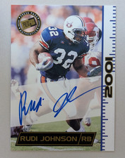 2001 Press Pass Authentics Rudi Johnson Rookie On-Card Autograph RC Auburn. rookie card picture