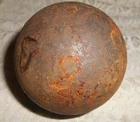 Antique 3 2/1 " Civil War Cannon Ball 6 lbs. 13 oz. ?