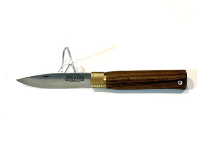 Jose da Cruz Folder 3 1/4'' SS Blade Bocote Wood Handle new Black Leather Sheath