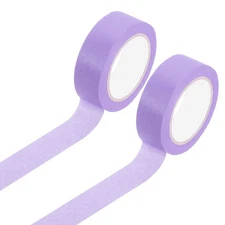 2 Rolls Colored Masking Tape, 11 Yards x 0.6" Decorative Tape, Purple