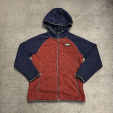 L.L.Bean Hooded Full Zip Sweater Fleece Jacket Colorblock Youth Large 14-16