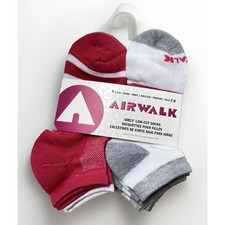 Airwalk Low-Cut Girls Socks - 6 Pairs- Size 7-9