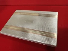 US STERLING SILVER and 14 K Gold Cigarette Case 142.4 gr./4.58 ozt