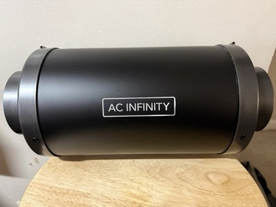 AC Infinity In Line Fan Black Metal Plastic Circular Axial Matte Round