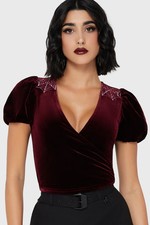 NWT Killstar Crimson Web Wrap Top Red Velvet ...