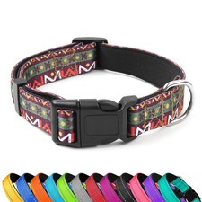 PWOD Reflective Dog Collar Adjustable Soft Neoprene Padded Nylon Pet Collars ...