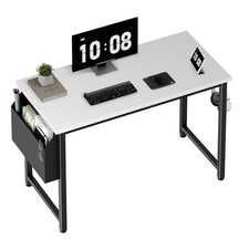 39 Inch Computer Desk with Storage Bag Hook for Small Spaces Home Office