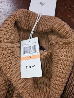 Pistola Womens Sweater Small Brown Distressed Turtleneck Pullover
