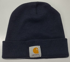 Carhartt Navy Blue Beanie Hat Made in USA