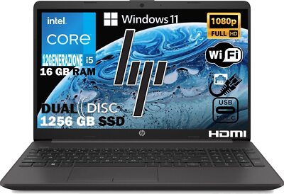 HP Pc Portatile Notebook, Cpu Intel I5-1334u, 24Gb Ram, FHD 15,6", SSD Nvme 2Tb, Webcam, Win 11 Pro, Libre Office, Pronto All'uso, Garanzia Italia,Borsa, Pronto All'Uso - Foto 8
