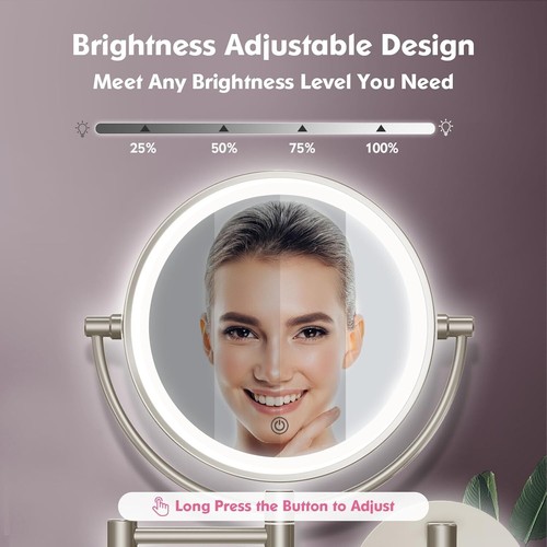 Upgraded Wall Mounted Makeup Mirror with Lights, Super Large Double Sided 1X/... - Picture 6 of 9