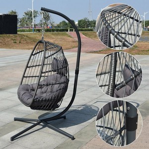 Egg Hanging Patio Chair Outdoor Furniture Swing Resin Wicker Cushion Image Is Loading Egg Hanging Patio Chair Outdoor Furniture Swing Resin