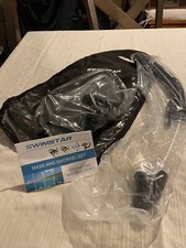 SwimStar Snorkel Set Black Anti-Fog Tempered Glass Mask and Snorkel