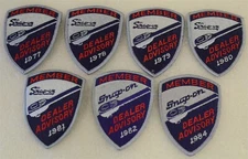 "NEW" Vintage Old Snap-on Tools (7) Dealer Advisory Uniform Patches 1977-1984