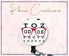 Eye Badge, Optometry ID Badge Reel, Eye Doctor, Ophthalmologist, Snell Chart