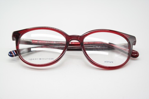 Tommy Hilfiger TH 1969 Wine Red Oval Eyeglasses Frame New - Picture 6 of 6