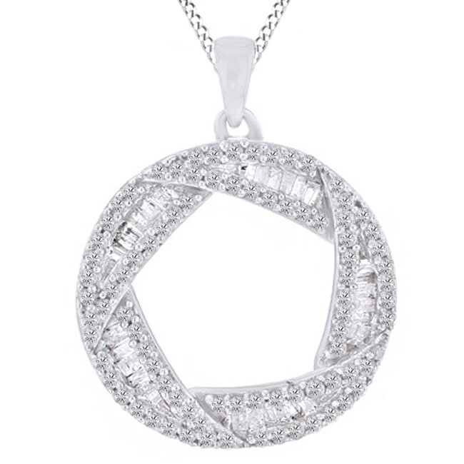 Baguette circle sale necklace