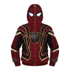 Kids Spider-Man Hoodie Boy Iron Spiderman Full Zipper Sweatshirt Cosplay Costume