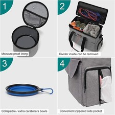 Dog Travel Bag, Weekend Pet Travel Kit with Multifunctional Pockets