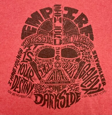 Disney Parks Star Wars Darkside Men's T-Shirt Red Size XL