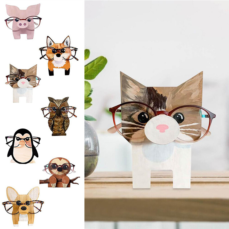 Handmade Wooden Animal Glasses Holder - Sloth Shape Eyeglass Display Stand - View #4