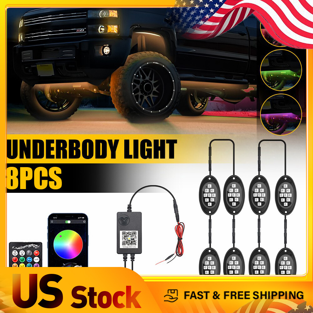 RGB Dreamcolor LED Car Underglow Lights Music Remote Bluetooth APP Control Strip