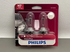 Philips Vision Plus H7 Headlight Bulb 55W Upgrade Replacement 2 Pack New