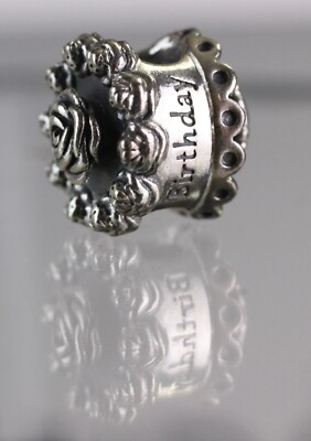 Pandora Happy Birthday Cake Charm 925 Sterling Silber 791289 Torte Geburtag F2-B