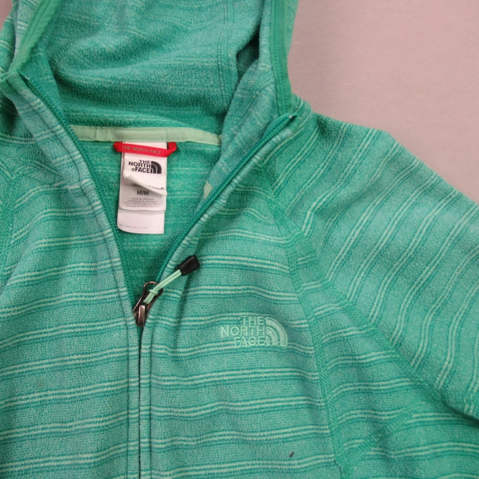 Chaqueta North Face para mujer mediana manga larga cremallera completa bolsillos con capucha verde Foto 3 de 4