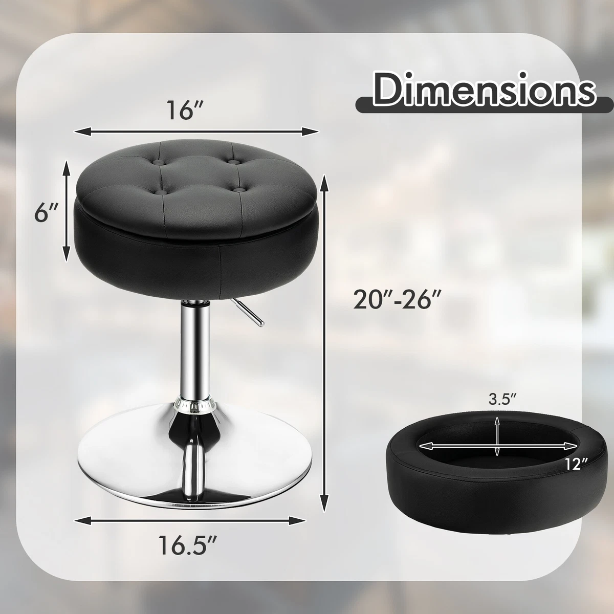 Vanity stool online adjustable