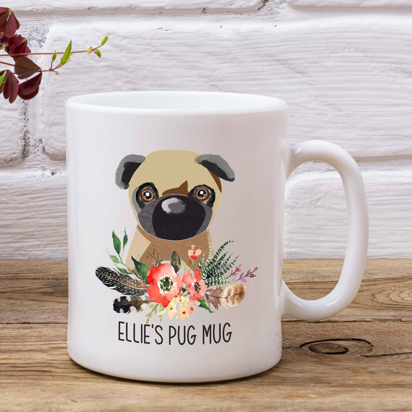 Personalised Pug Mug Dog Mug Pug Lover Pug Gift