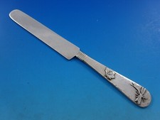 Cuchillo de té de plata esterlina martillado y aplicado por Shiebler mariposa libélula