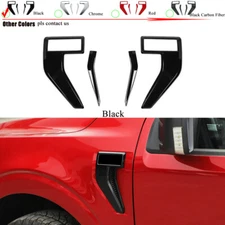 Side Fender Badge Emblem Air Vent Outlet Trim Cover For Ford F150 2021 22+ Black