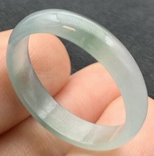 Video Certified Blue Water A Jadeite Jade Round Circle Ring NO. 9.75  418883
