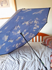 Totes InBrella Reverse Close Umbrella - Style 00901 K52 - Clouds Brand NEW 