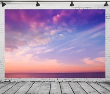 CORFOTO 7x5ft Fabric Colourful Sky Backdrop Red Cloud Sky Sunset Photo Backdr...