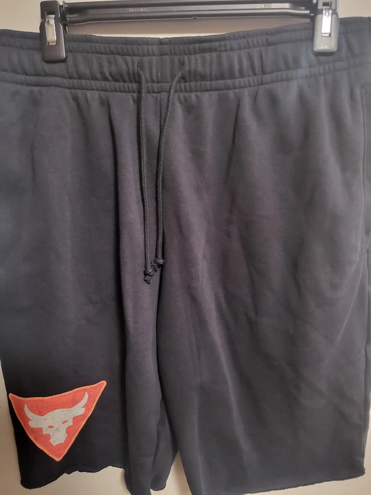 2024--NWTS-Under Armour Men's Project Rock Terry Tri Shorts LG New Black Ivory
