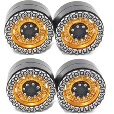 NEW Powerhobby Aluminum 2.2" Beadlock Wheels Gold (4) 1/10 Rock Crawler
